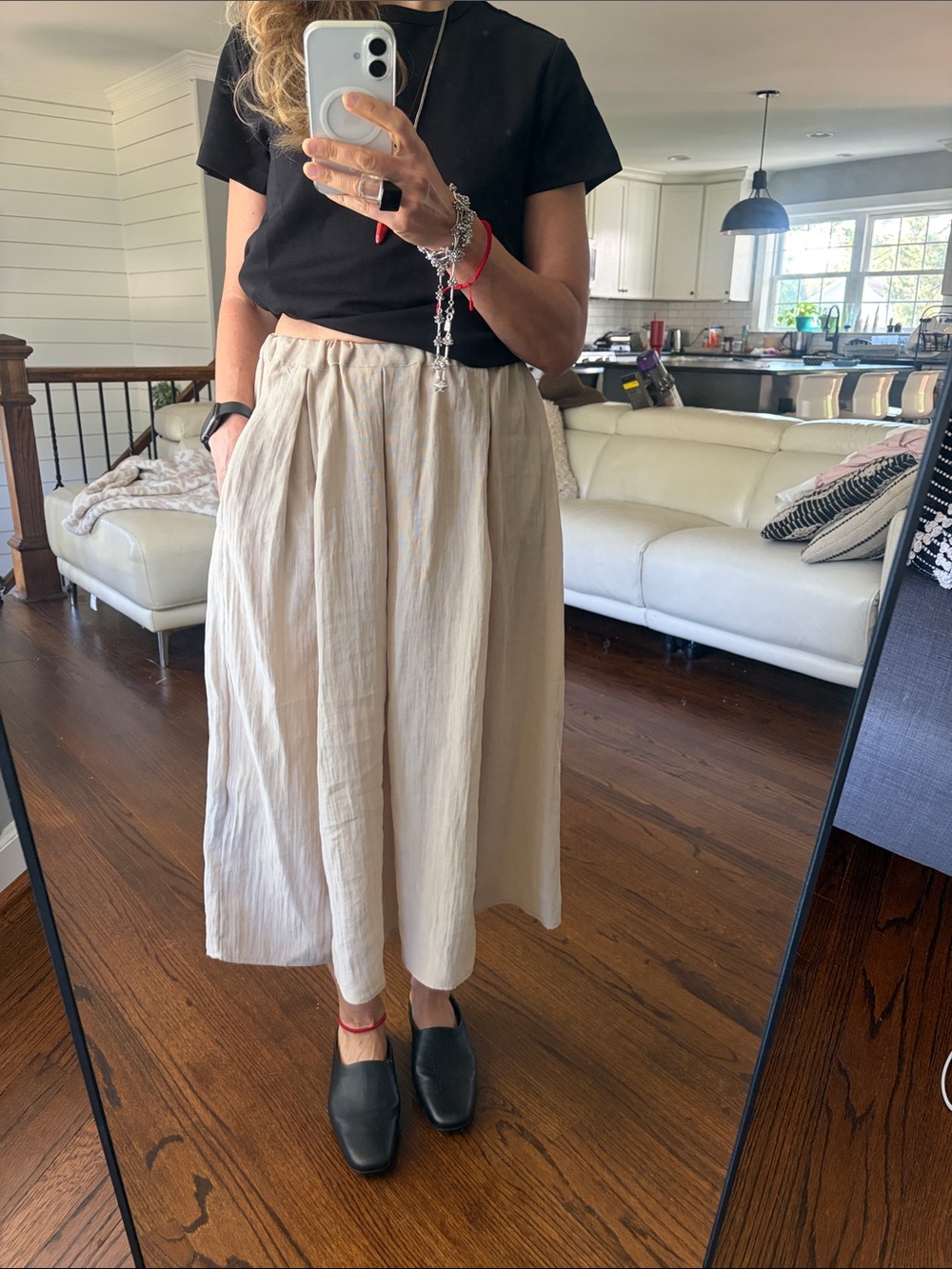 H&M Neutral Cream Midi Skirt - Picture 3 of 4